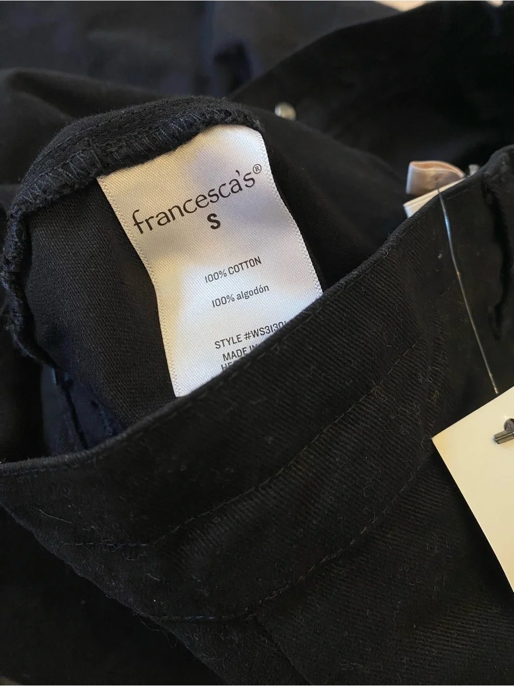 Francesca's Collections Black High-Waist Buttoned Skirt with front slit NWT